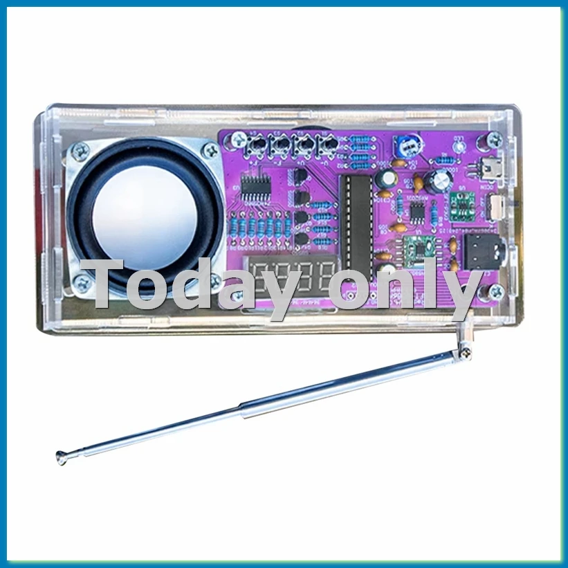 DIY FM Radio Kit Electronic Digital Tube Display Radio Single Chip Computer Learning Assembly Parts 87.5MHz-108MHZ-A25R