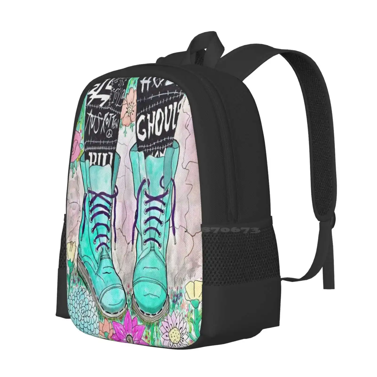 Punk Boots Hot Sale Schoolbag Backpack Fashion Bags Punk Art Punk Girl Low Brow