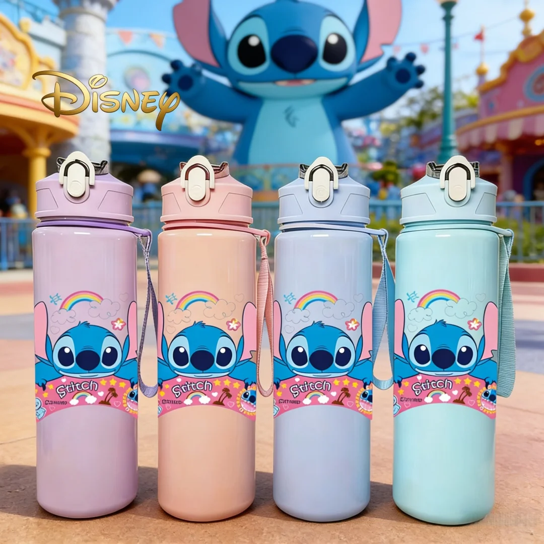 

3D Printed Disney Stitch Water Bottle, New Push-Button Flip-Top Cap, Reusable Lightweight Travel Bottle, Fun Whimsical Design