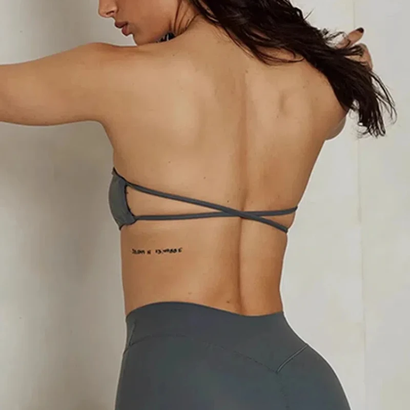 Women Tube Tops for Sports Bras Fitness Top Yoga Clothing Nylon Underwear