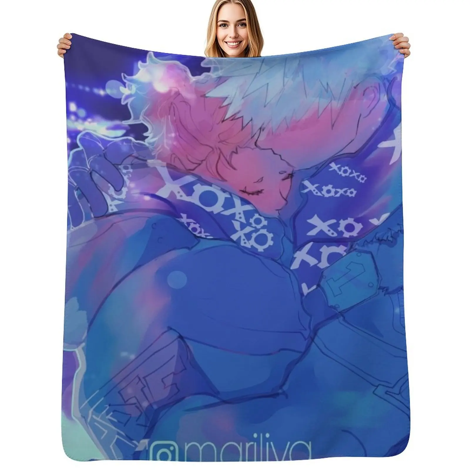 

xoxo5 - Kiribaku Throw Blanket Machine Washable Soft Warm Blanket