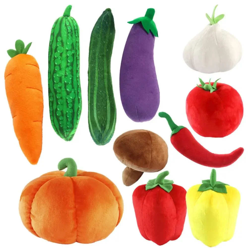 

Garlic Strawberry Fruits Plush Toy Pumpkin Carrot Broccoli Watermelon Stuffed Vegetables Educational Play House