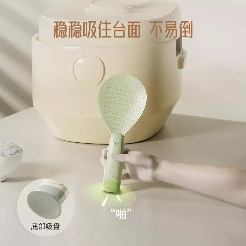 

Vertical suction cup non stick rice spoon, food grade heat-resistant rice shovel