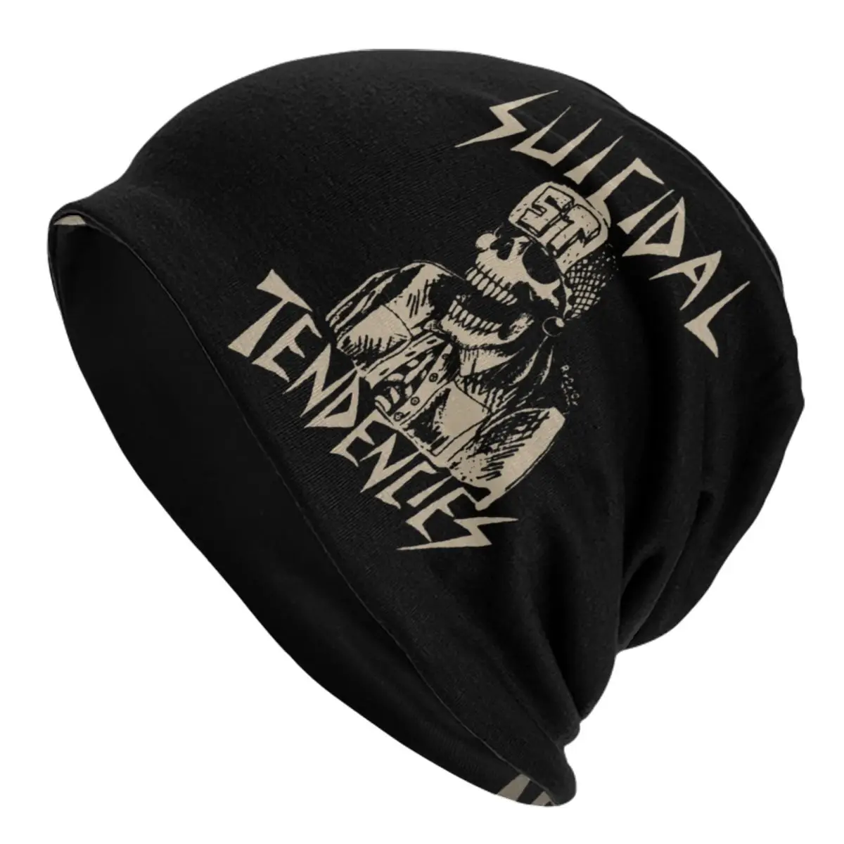 Men Women Suicidal Tendencies Band Winter Beanie Skullies Accessories Skeleton Bonnet Knitting Hats Graphic Print Warm Caps