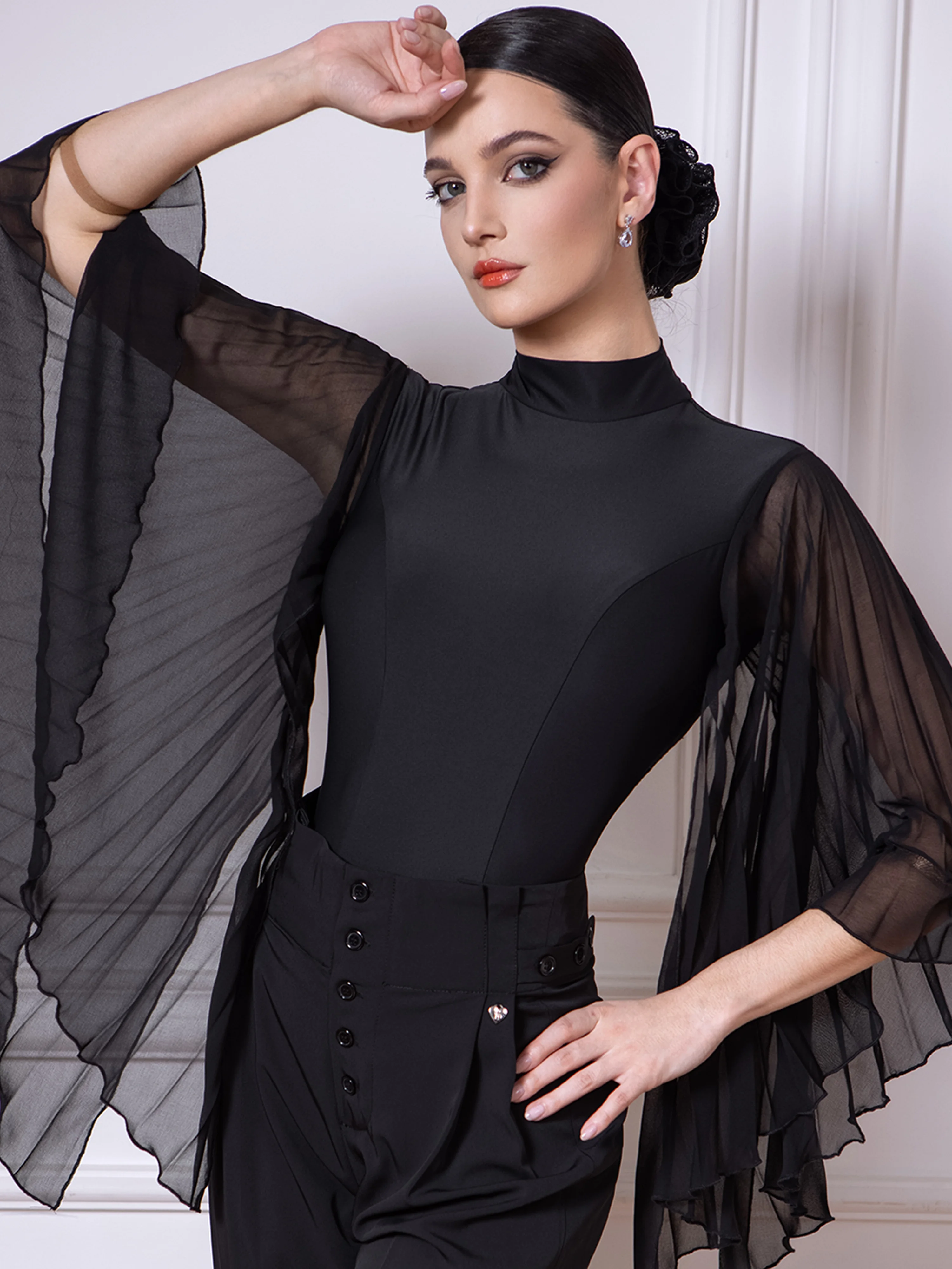 tid-completo-da-danza-moderna-per-donna-nuovo-stile-con-maniche-plissettate-e-fluide-pantaloni-lunghi-abbigliamento-per-danza-sociale-scollo-a-v-manica-lunga