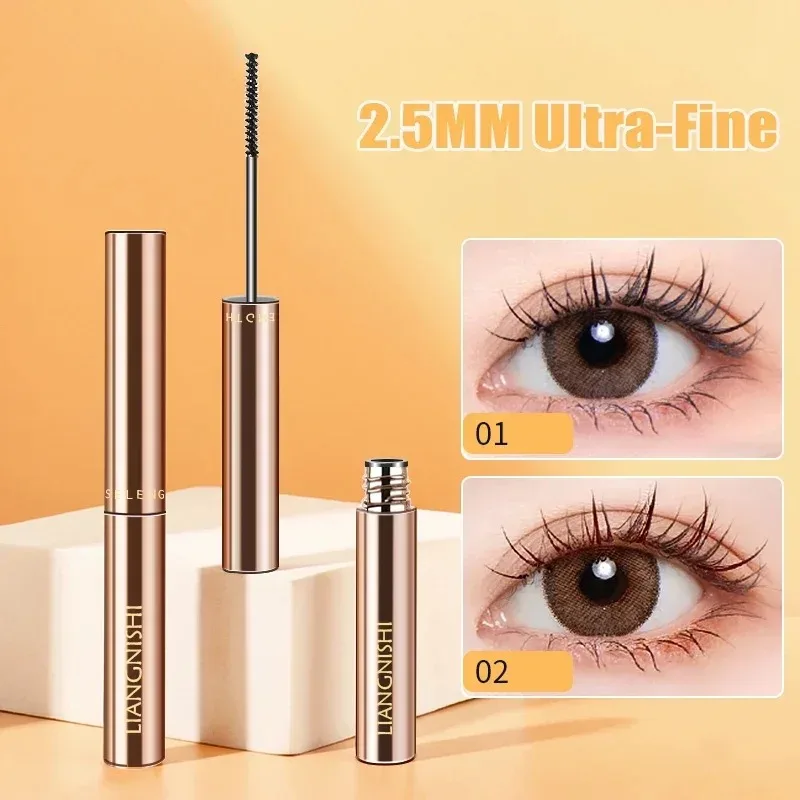 Seidenfaser-Matt-Mascara-Make-up, ultrafeiner Pinsel, verlängert die Wimpern, wasserfest, schnell trocknend, braun, schwarz, Curling-Mascara, Kosmetik