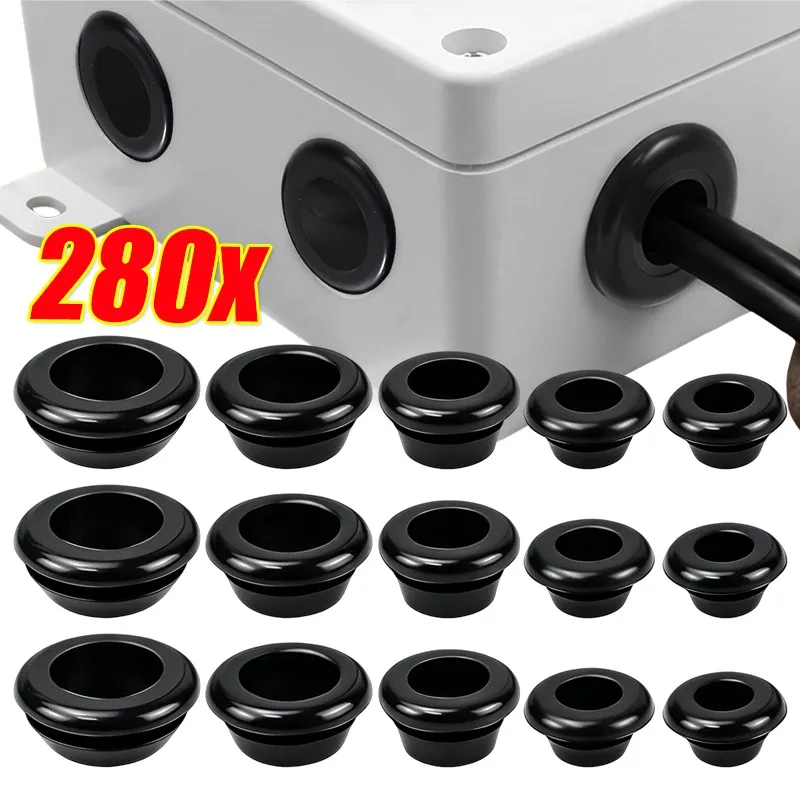 Wholesale Black Rubber Grommet Kits Waterproof Cable Wire Hole Plugs Ring Sleeves For Wiring Automotive Cable Protection Plugs