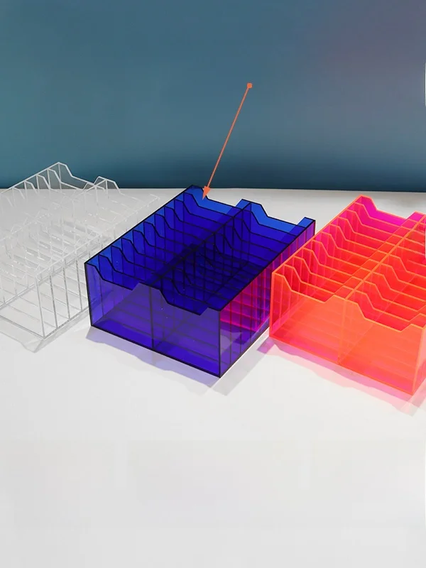 Thickened Transparent Acrylic Mobile Phone Storage Box Desktop Placement Stand Office Meeting Mobile Phone Storage Box