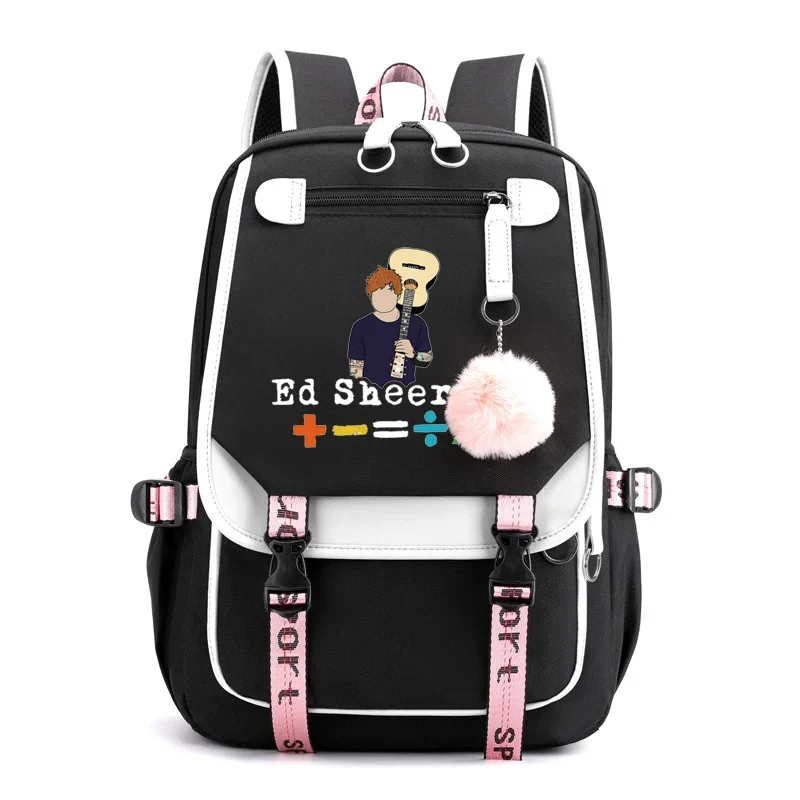 

New Fashion ED Sheeran Pattern Backpack Girls Boys Large Capacity Laptop Backpack USB Casual Fulfillment Backpacks