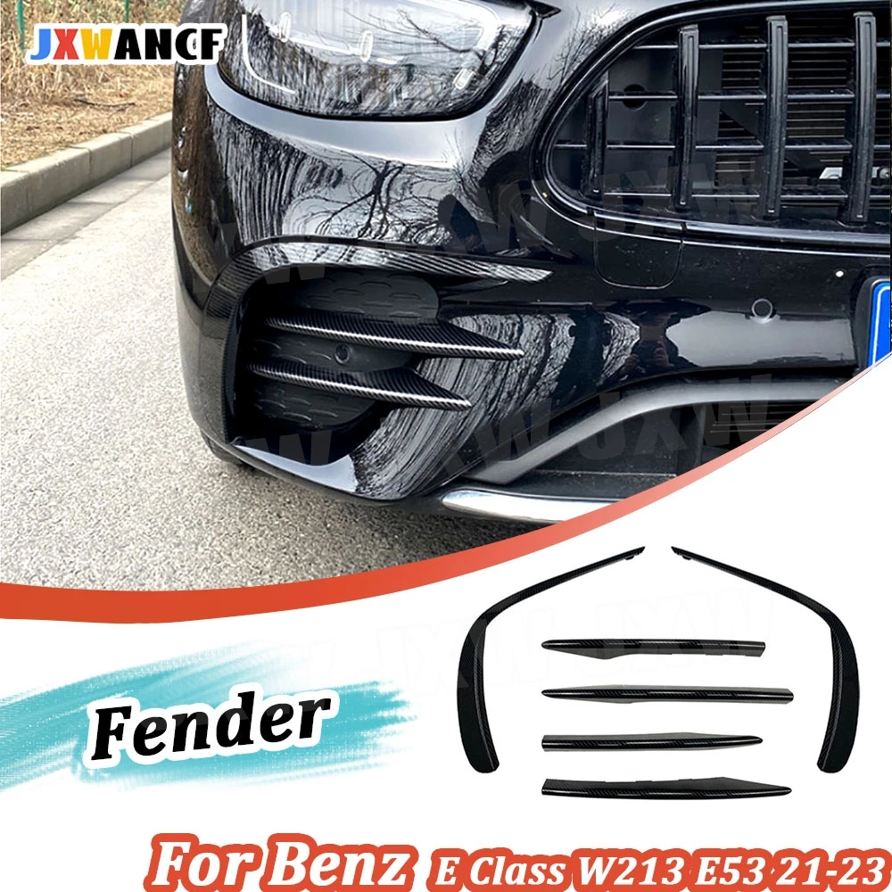 

JXWANCF ABS передняя вентиляционная отделка, крышки для решетки веков, спойлер на крыло для Benz E Class W213 E260 E300 E53 2021-2023 из углеродного волокна