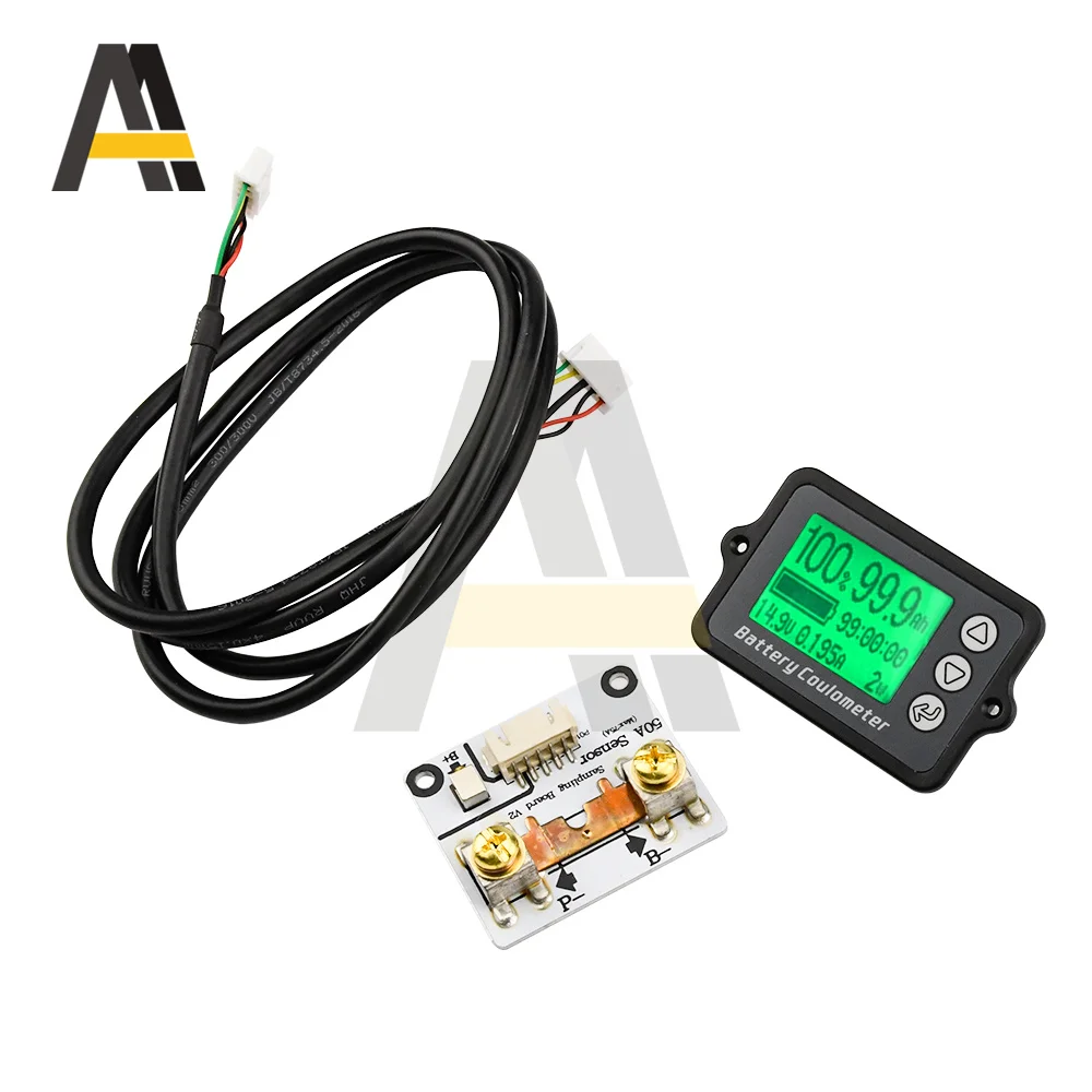 DC 8V-80V 50A Battery Coulometer Precision Vehicle Battery Tester TK15 Electric Quantity Display Monitor for Electric Car