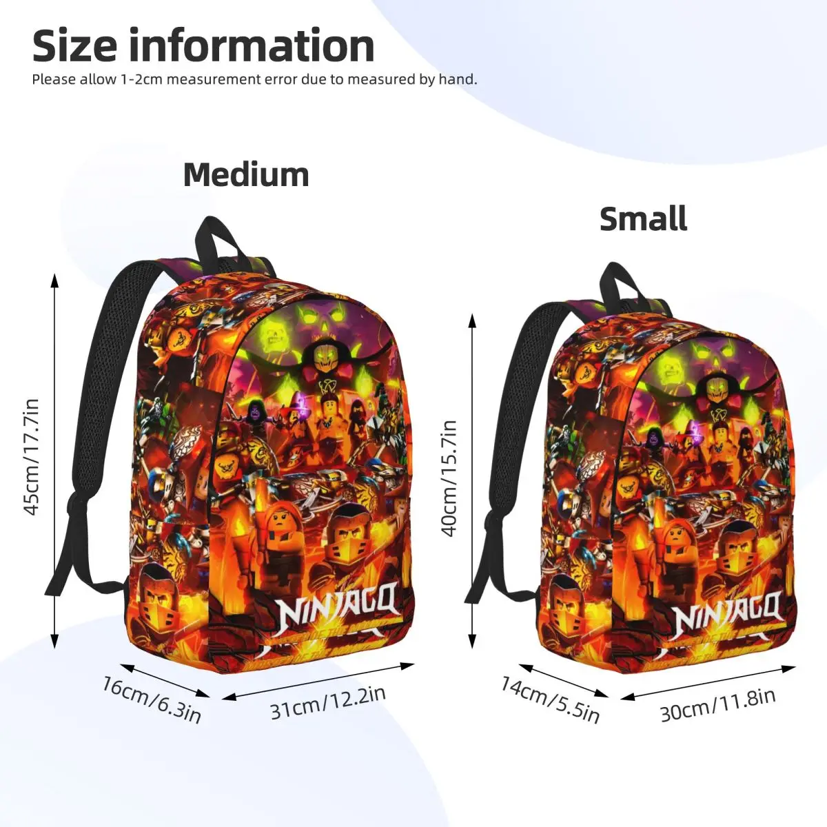 N-Ninjagos gioco Anime zaino classico leggero lavoro di scuola superiore ritorno a scuola regalo Daypack uomo donna Laptop borse di tela