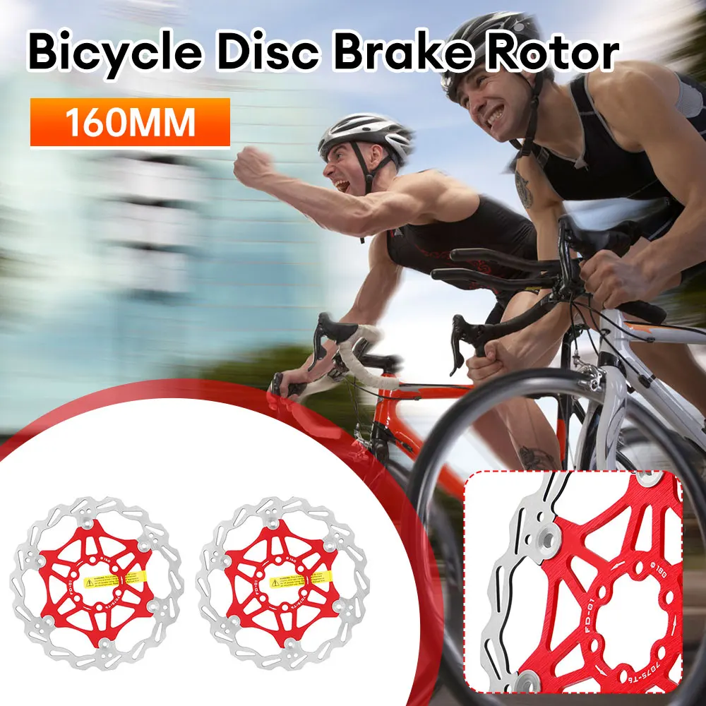 

2PCS/set 160mm Disc Brake Rotor MTB Bicycle Floating Rotor Heat Dissipation Stainless Steel Rotor Black/Red Cycling Accessories