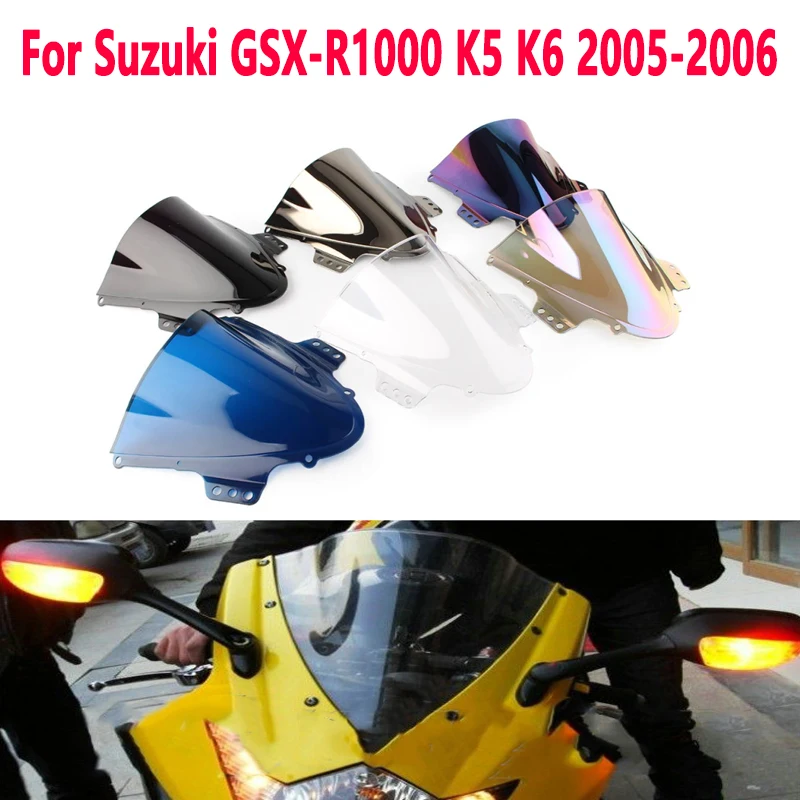 Double Bubble Windshield Windscreen Screen Security Protection Parts for Suzuki GSX-R1000 K5 K6 2005-2006 Motorcycle accessories