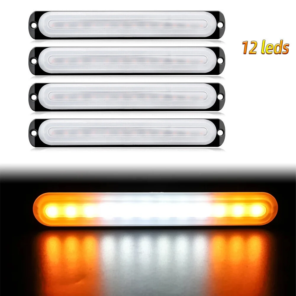 

2PCS/4PCS Car Truck Off Road Signal Warning Light 12 LED Emergency Hazard Flash 12-24V Strobe Universal Light Bar Accessorie