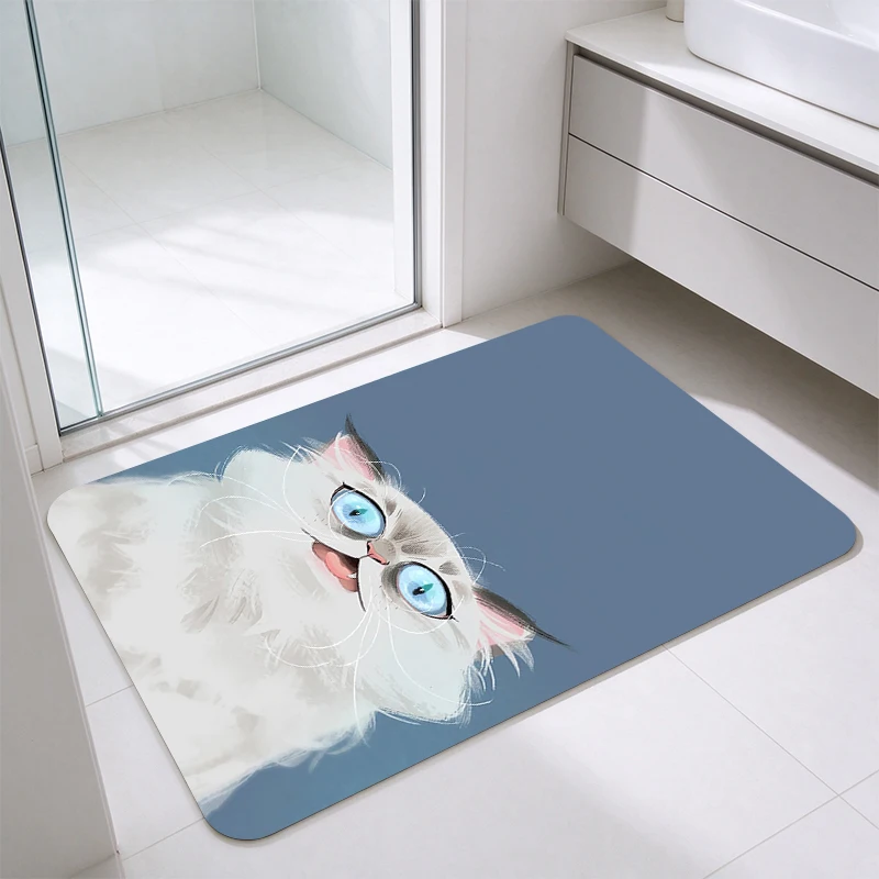 1 Piece Fluffy Illustrated Cat Design Faux Fur Carpet, Soft Comfortable, All Seasons, lightweight Easy to Care, Home and Room Decor, Living Room, Bedroom, Entryway, Autumn, Winter