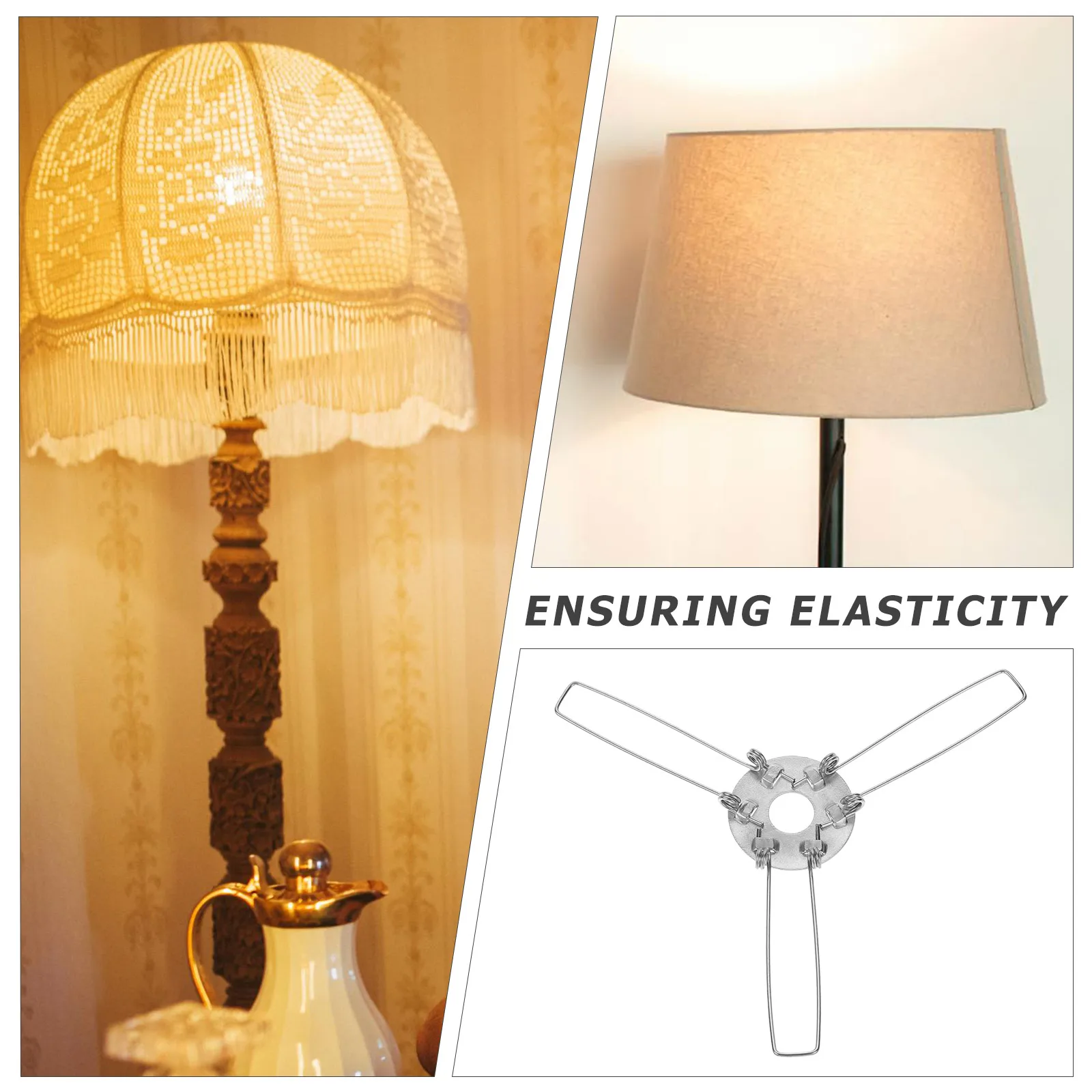 10pcs Lamp Head Spring Clips Sturdy Material Elasticity Long Lifespan Lamp Shade Holder Fixators Silver Color