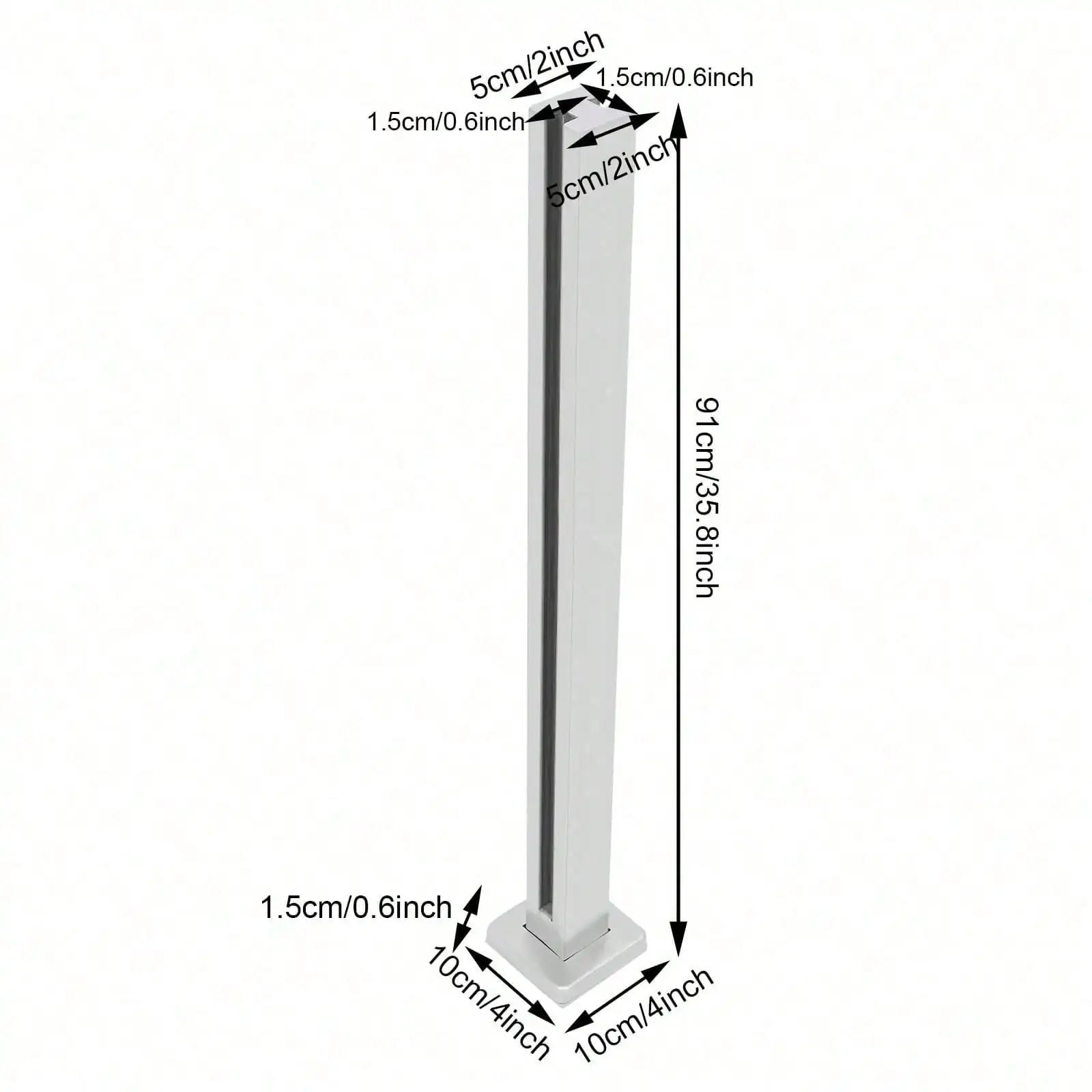 35.8"/91cm Glass Railing Mid Post 304 Stainless Steel Balustrade For Balustrade Balcony Deck Stairs Cannot Add Handrail Version