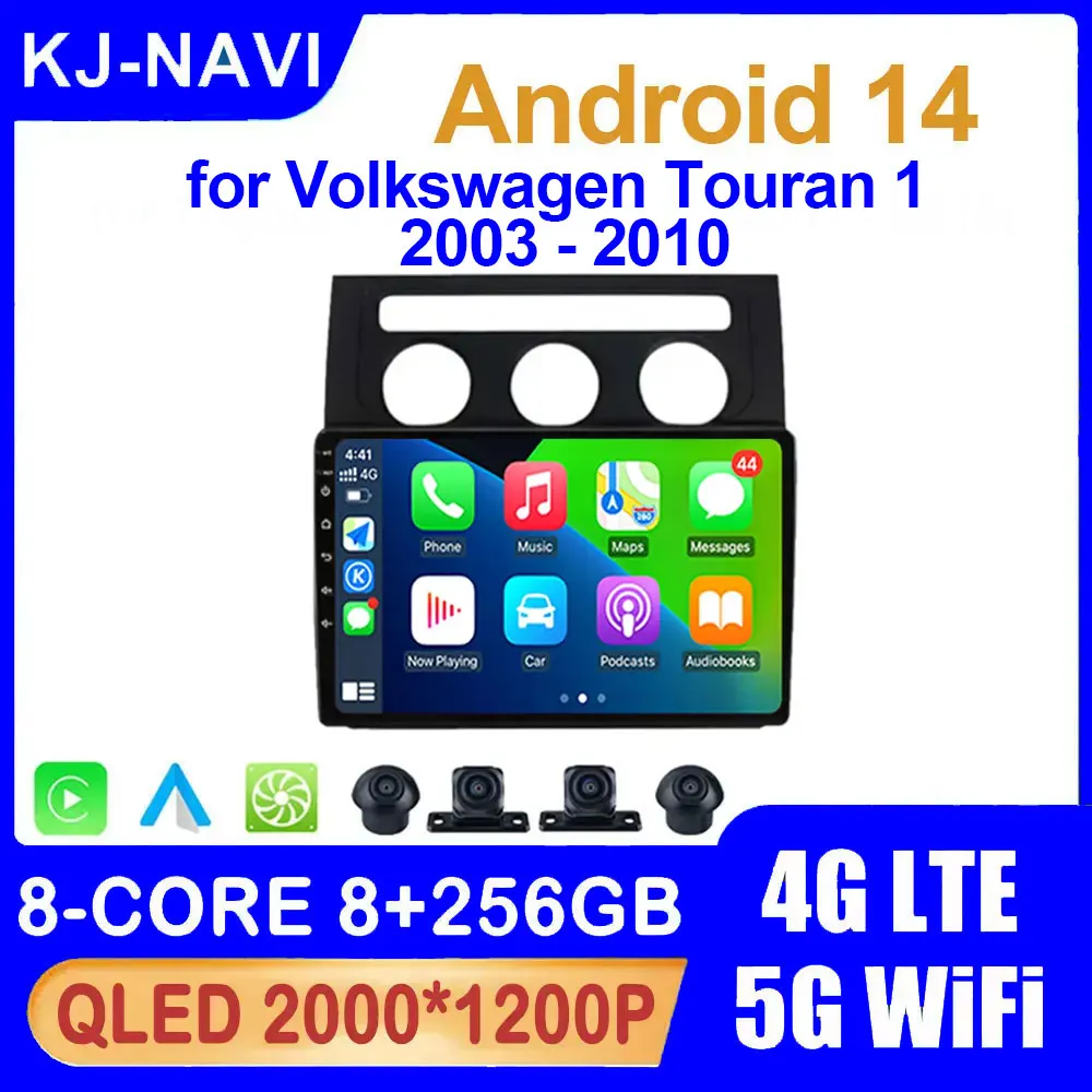 

Android 14 Car Radio for Volkswagen Touran 1 2003 - 2010 Stereo Multimedia Video Player Auto Wireless Carplay No 2 Din DVD