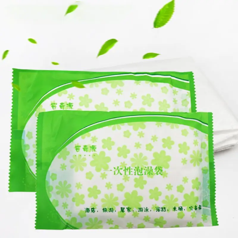 10 Pack อ่างอาบน้ำแบบใช้แล้วทิ้ง Cover Liner ขนาดใหญ่พลาสติกพับกระเป๋าสำหรับ Salon Household Hotel Travel สุขอนามัยฟิล์ม 89x47