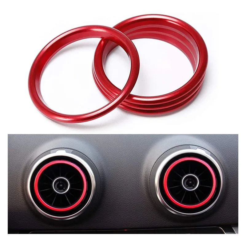 Car Air Center Console Outlet Trim Inner Ring Cover For Audi A3 8V S3 2014-2019 Sportback Sedan Interior Accessories Car Styling