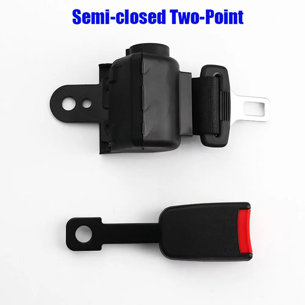 Universal Retractable Semi-closed Two-Point Seat Belt Lap Auto Car Safety Seatbelt Set Kit For Bus Truck Cars Durable Buckle