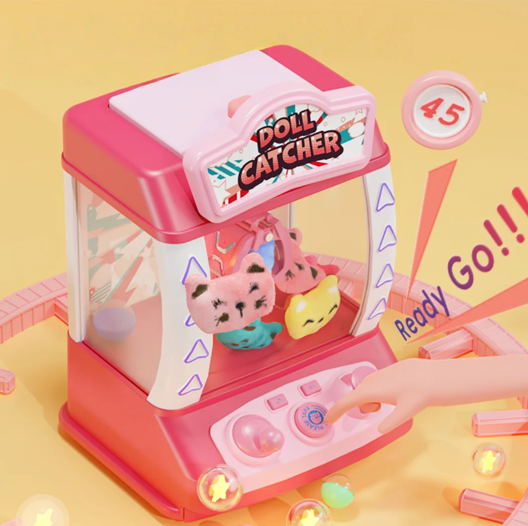 Huishoudelijke klauwmachine voor kinderen Spelmachine, snoepautomaat, prijzendispenser speelgoed, met led-verlichting en verstelbare geluidseffecten, geschikt voor jongens en meisjes