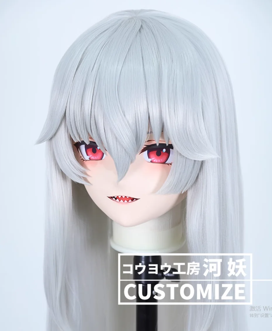 C-412-51 Customize Full Head Resin Cartoon Cosplay Japanese Character Anime Role Play Crossdress Kigurumi Mask With Back Shell