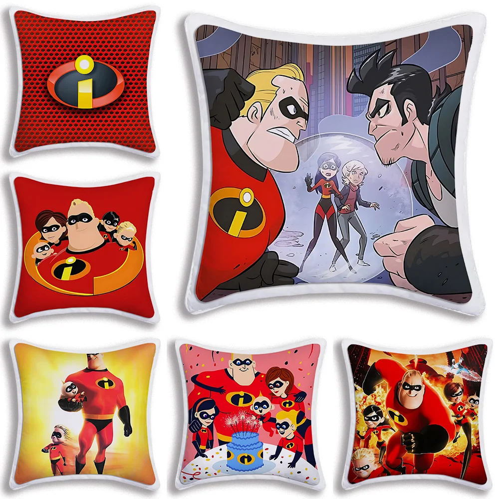 The Incredibles Pillow Covers Cartoon Sofa Decorative Home Double-sided Printing Short Plush Cute Cushion Cover