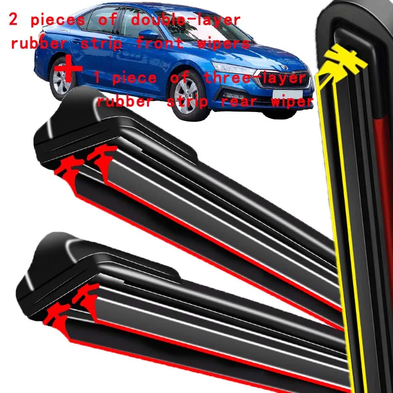 

For Skoda Octavia NX A8 Estate 2019-2025 2020 2021 2022 Wiper Front & Rear Wiper Blades Windshield Windscreen Window 26"+19"+13"