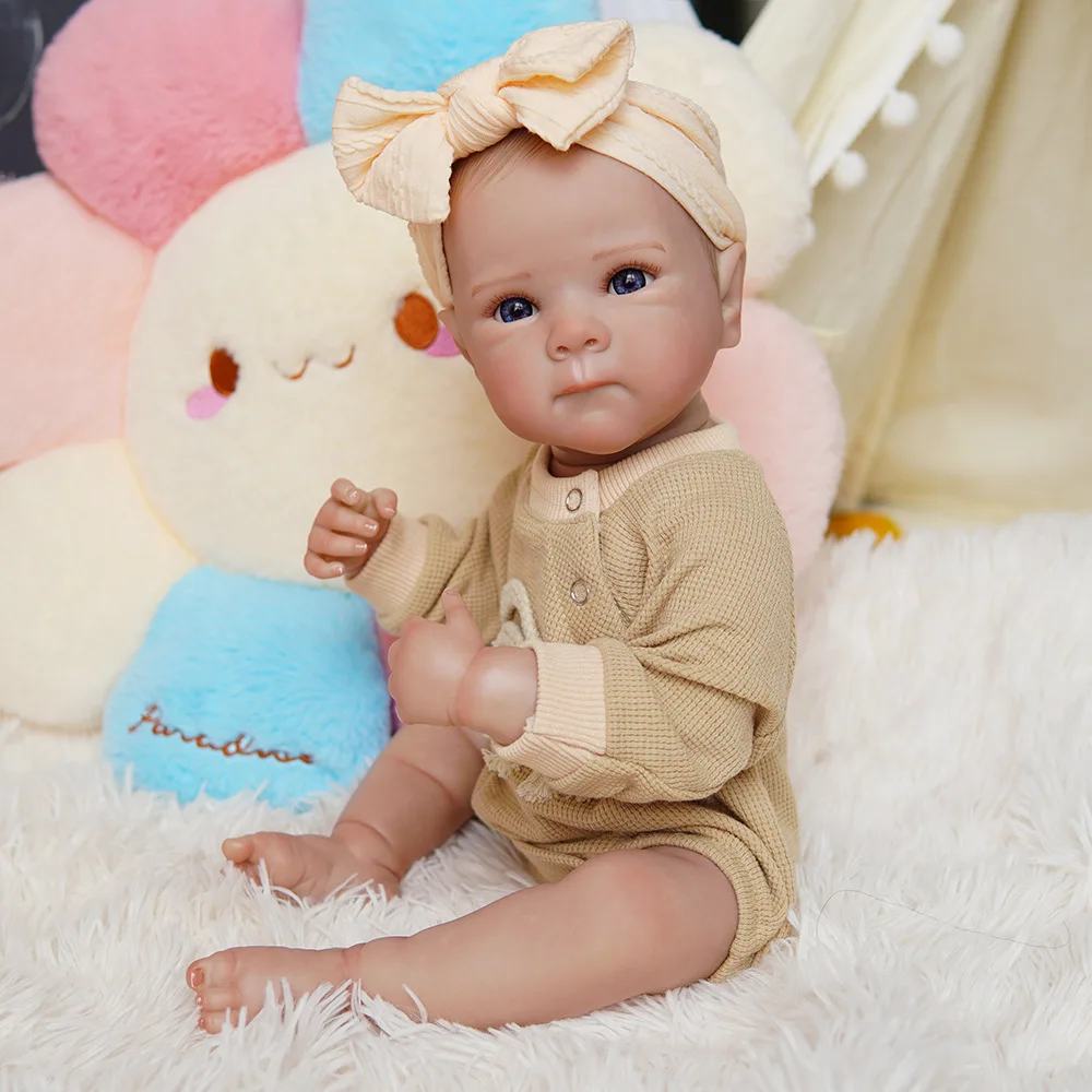 Cute Betty Girl 45cm Full Body Soft Vinyl Doll Painted Rebirth Doll, Comes with Painted Hair as a Gift Art Collection