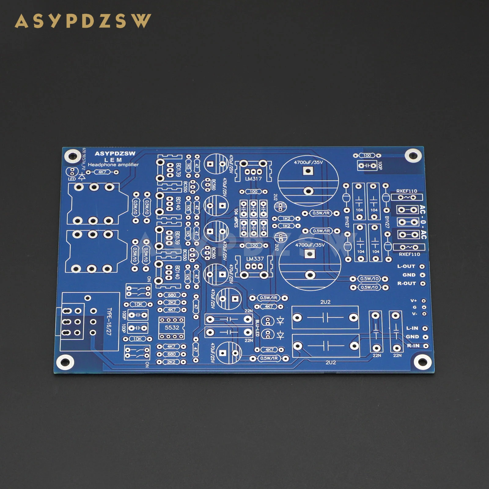 HIFI Base on Lehmann Class A Headphone amplifier LEM Preamplifier Bare PCB