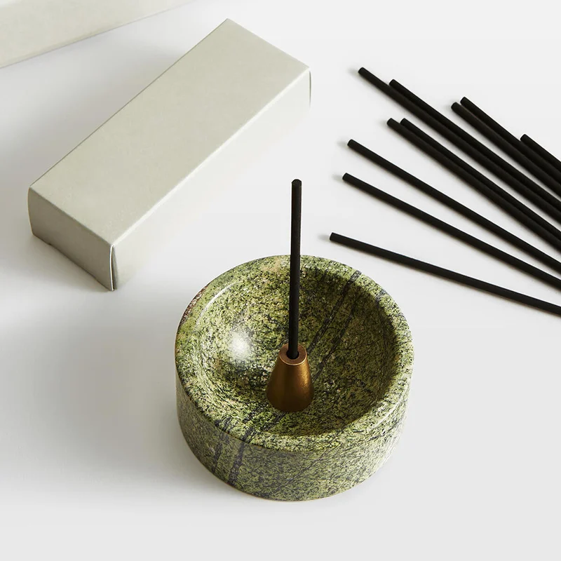 

French natural marble incense insert indoor portable incense table incense holder desktop decorative ornaments