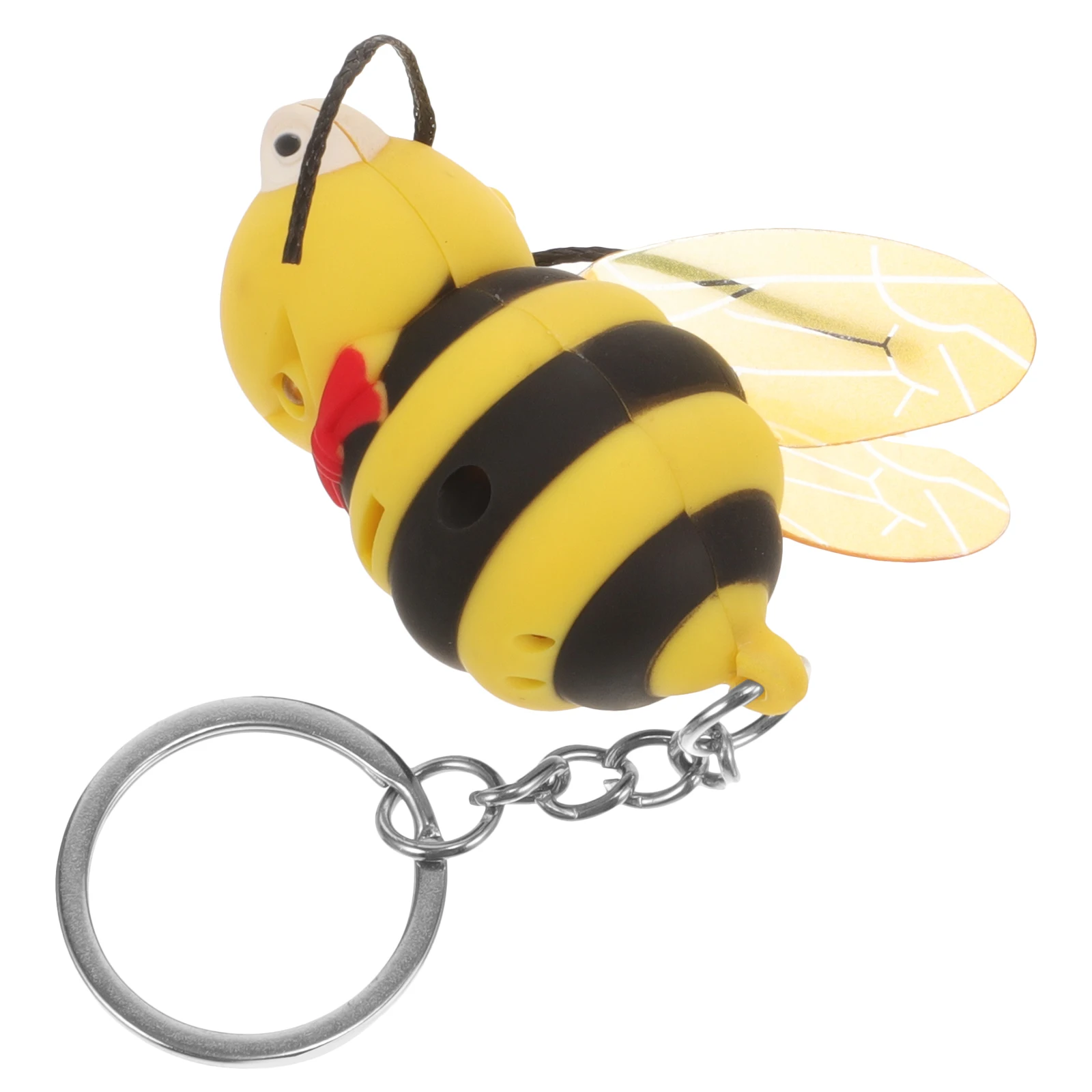 Chaveiro eletrônico de abelha, amarelo, preto, com luz led, baterias substituíveis, presente fofo, acessório kawaii