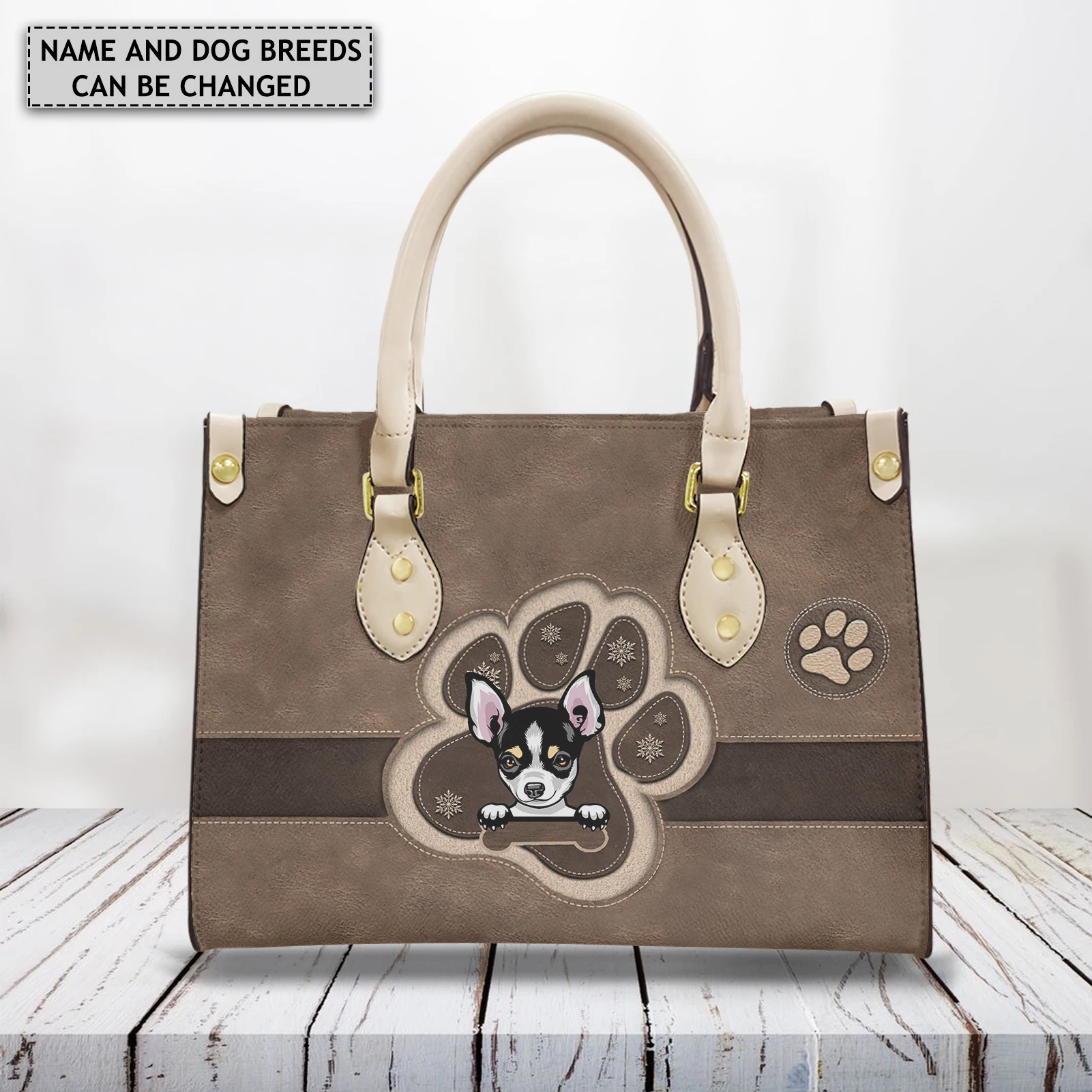 PU Leather Shoulder Bag Dog Lovers Personalized Chihuahua Women Top-Handle Messenger Bag Casual Outdoor Ladies Handbags Bolsos