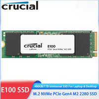 Crucial SSD E100 480GB 1TB M.2 NVMe PCIe Gen4 Internal SSD M.2 2280 Solid State Hard Disk up to 5,000MB/s For Laptop&Desktop(PC)