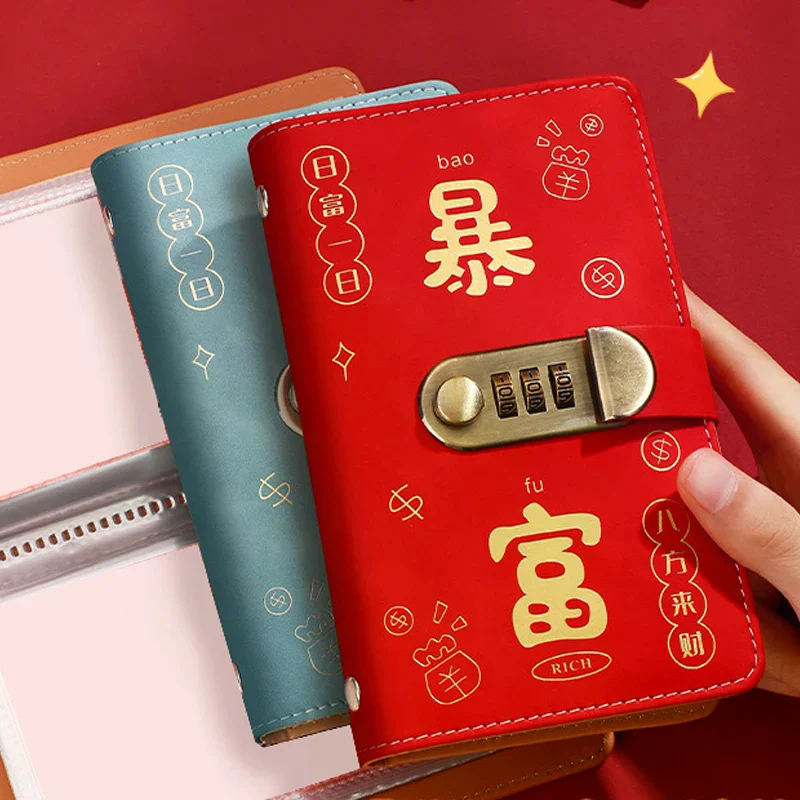 200 Envelopes Money Saving Challenge With Password Lock Save Money PU Money Collection Book Large Capacity Portable