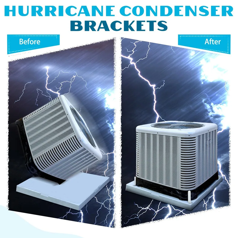 A01F-4 Pack Hurricane Condenser Brackets With Screws- For Concrete& Masonry Installation 4-1/4