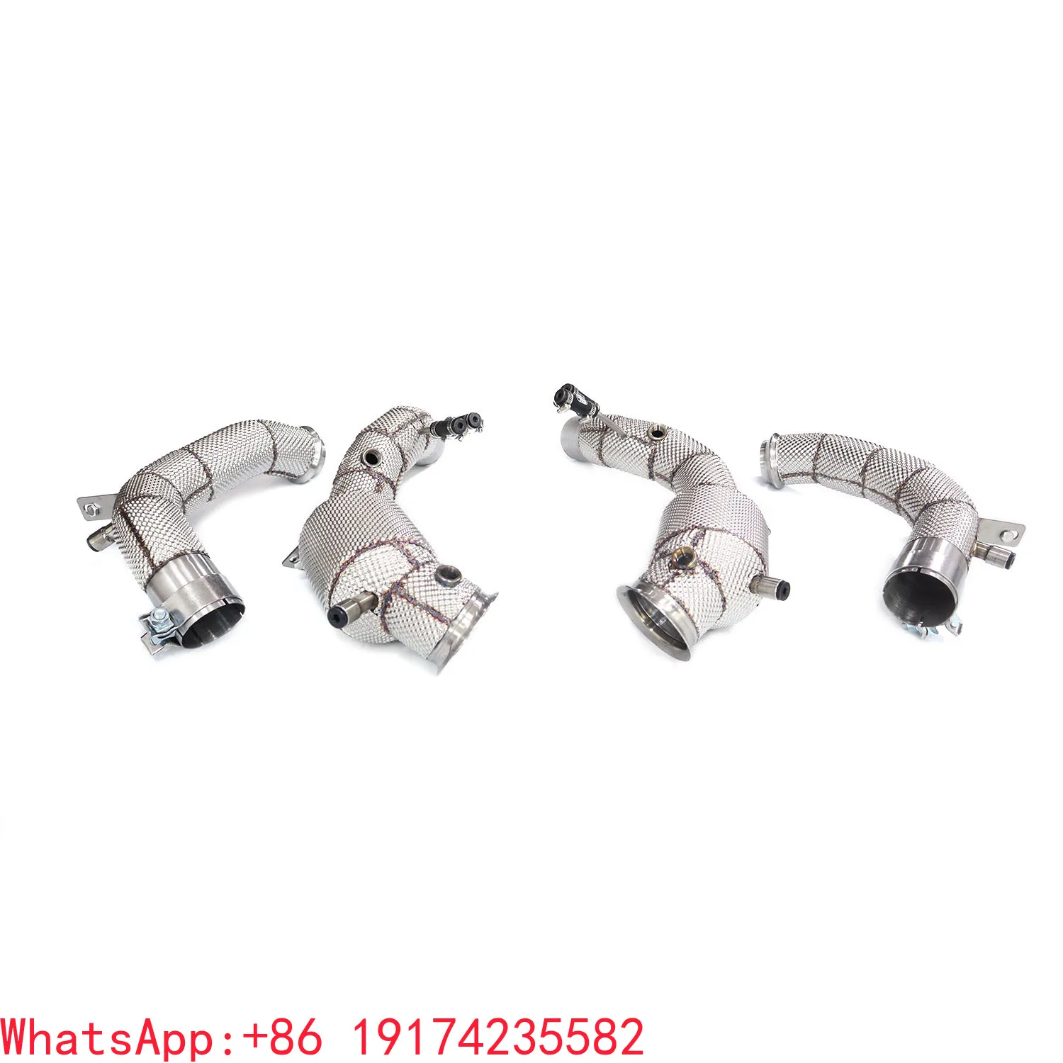 For Stainless Steel Exhaust Downpipe For  SL63 R232 With Head Shield High Quality Auto Turning Pipe Parts