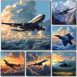 Airplane Boeing 747 Posters and Prints Canvas Painting Wall Art Fighter Aircraft Spaceship Pictures for Bedroom Home Decor Gifts