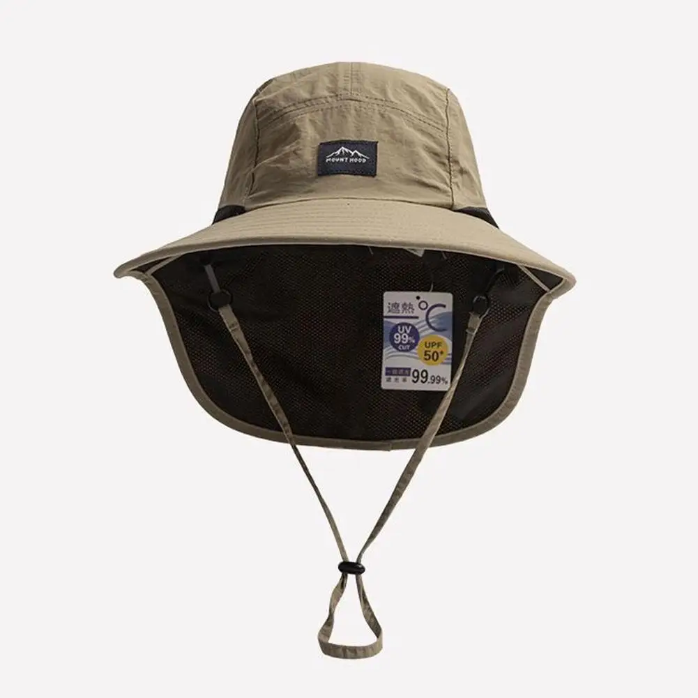 Summer Wide Brim hat UV protection neck protection fisherman hat Waterproof Quick-drying Panama Caps Breathable Mesh Buckets