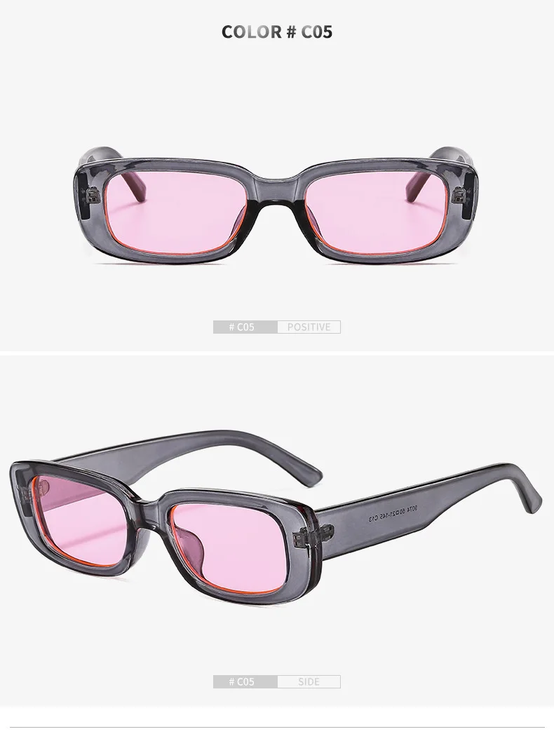 Trendige Mode-Sonnenbrille mit Kleinem Rechteckigem Rahmen für Damen, Luxusmarken-Designer Retro Quadratische Sonnenbrille für Frauen – Detail 12
