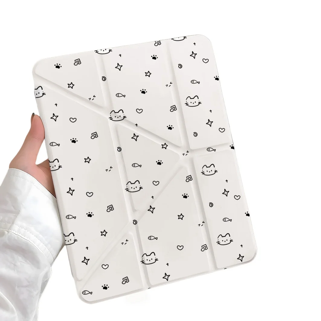 

Чехол для планшета Cat's Paw Pen Slot для iPad Pro 2024 2022 2021 2020 2019 2018 2017 11 10 9 8 7 6 5 Air7 6 5 4 3 2 1 Cover