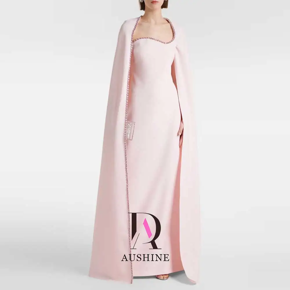 Aushine-vestido de noche de cumpleaños de lujo para mujer, largo hasta el suelo, sin mangas, elegante, vestidos de fiesta de boda, 2024Fu