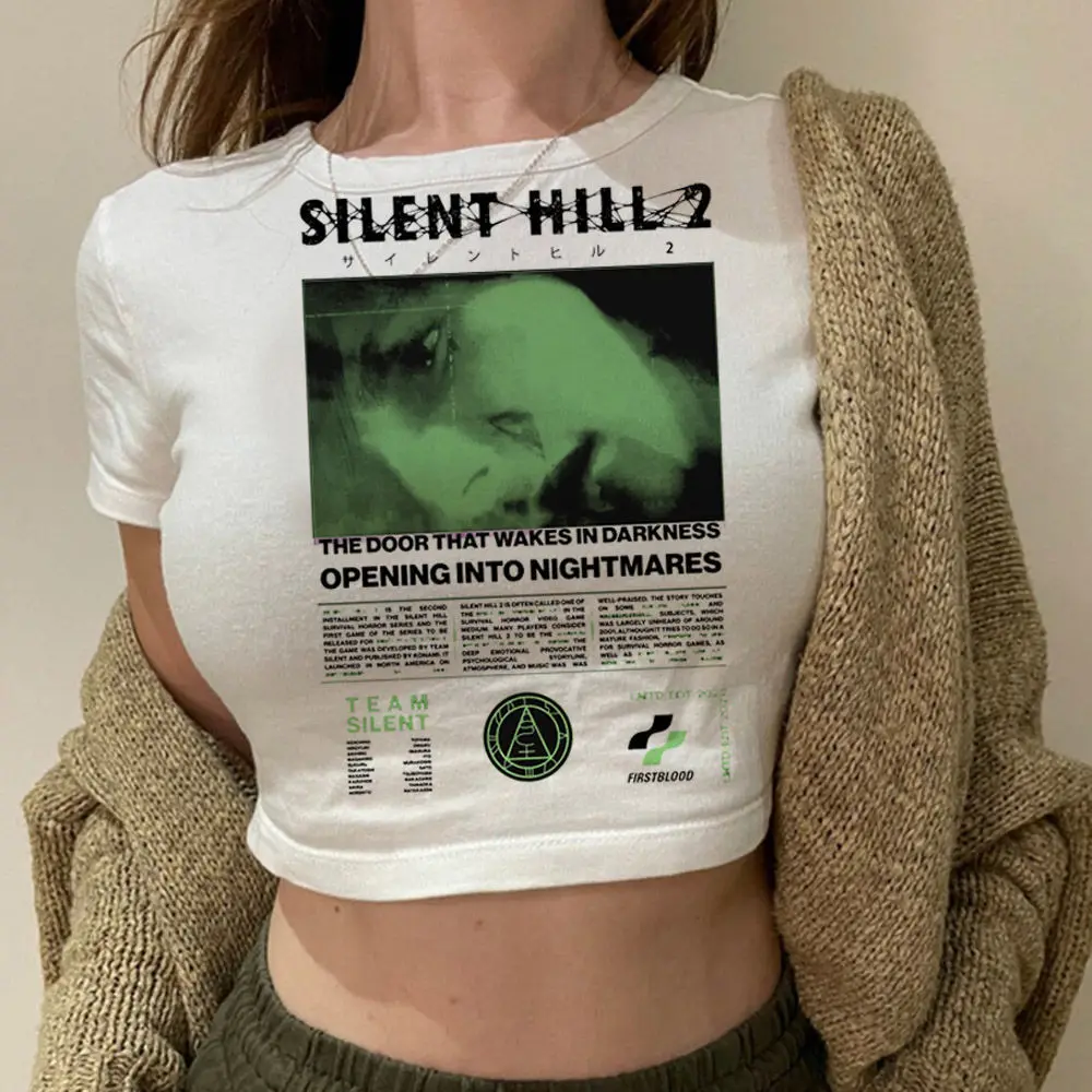 Image of Silent Hill Crop Top Vintage Babydoll Grunge Fairy abgeschnittenes Kokette Y2K süßes Damen-T-Shirt