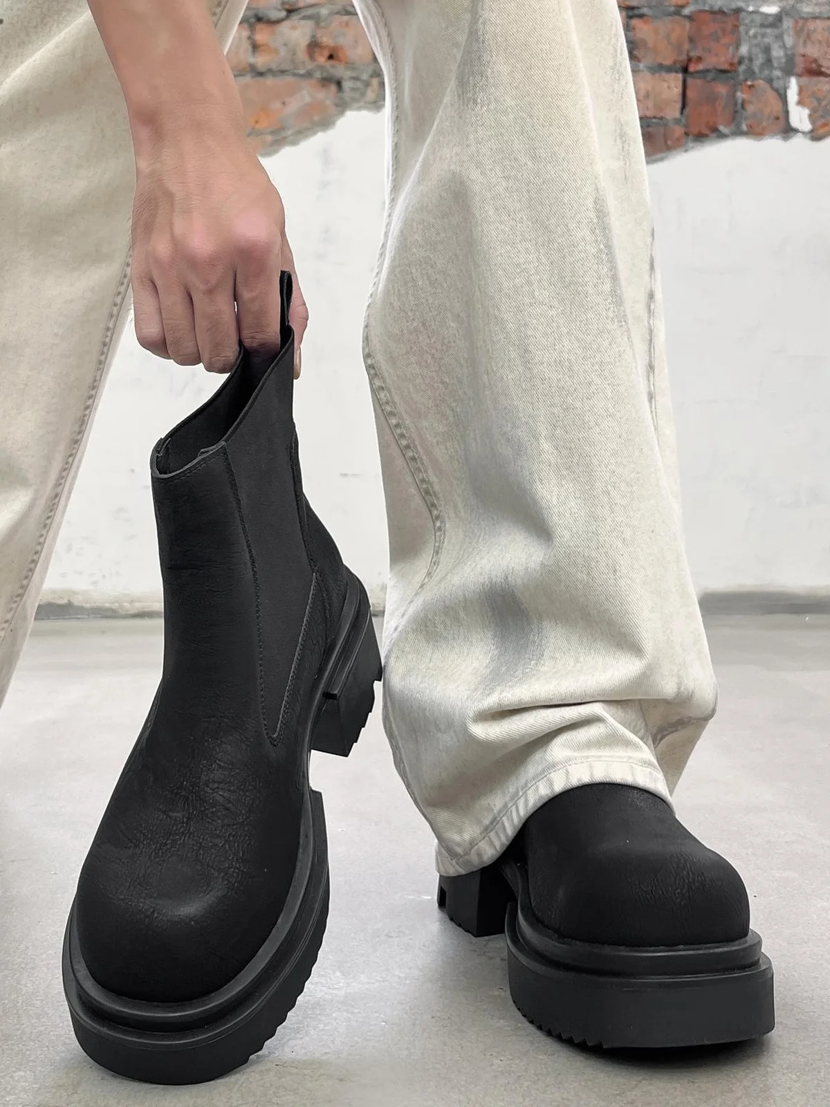 

Мужские ботинки челси Carbon Bla Thi Bot oes, высокие рабочие ботинки в британском стиле, весенне-осенний сезон