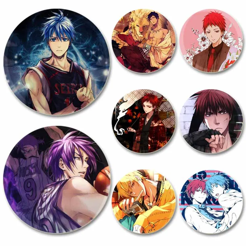 Kuroko's Basketball Cute Anime Brooches Kuroko Tetsuya Kagami Taiga Akashi Seijuro Pins Cartoon Badge Jewelry Accessories Gift