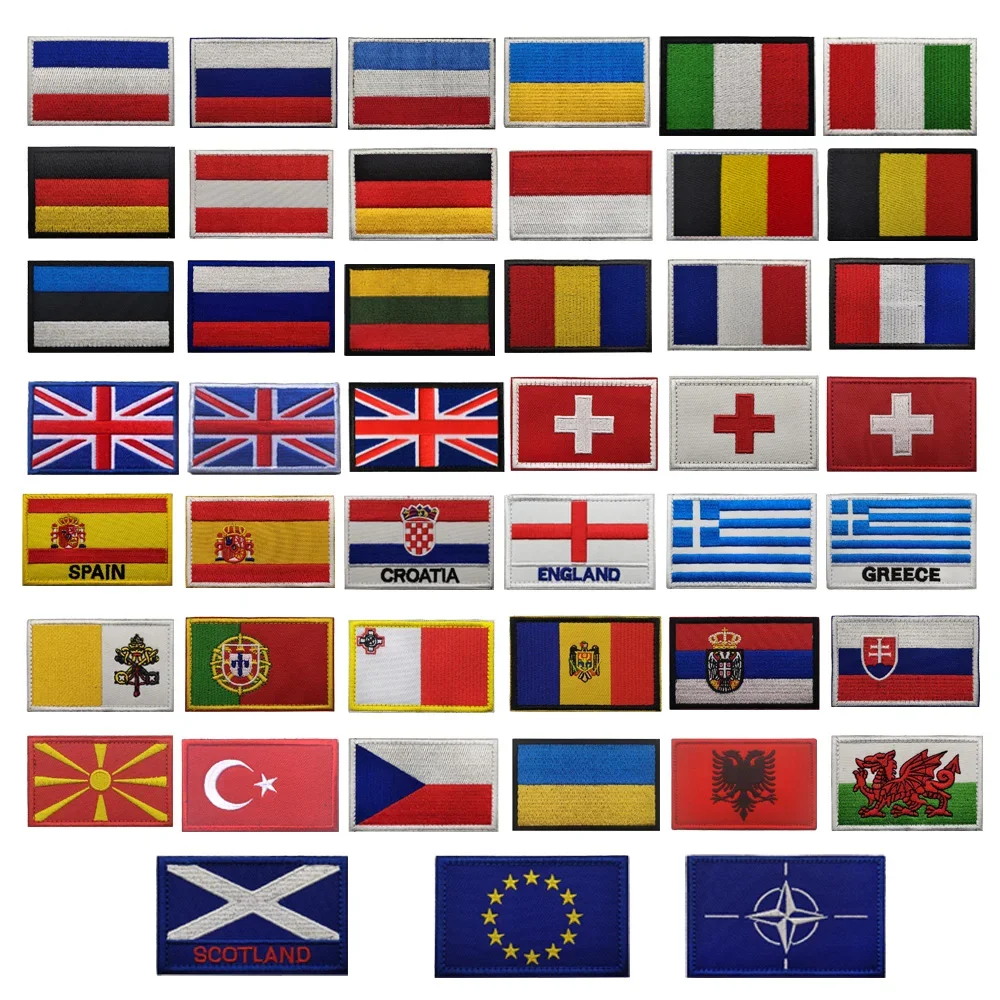 Different Flag Badges for European Countries Flag Patch Pack with English Letters Accessories Personalized Clothing Armband