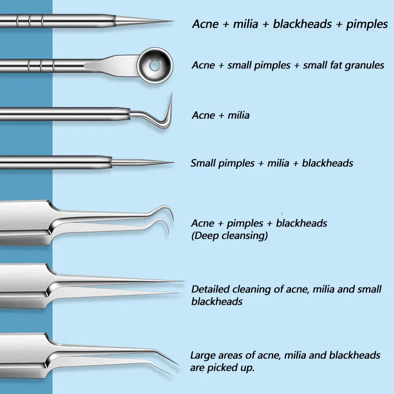 Professional Tweezers Acne Pimples Blackhead Remover Clip Black Dots Blackhead Extractor Acne Needle Facial Cleaning Care Tool