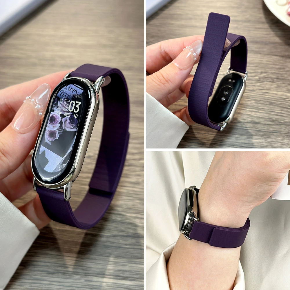 Bands for Xiaomi smart band 8 9 10 11 mi band 10 smartwatch replacement wristband belt magnetic silicone bracelet correa Straps